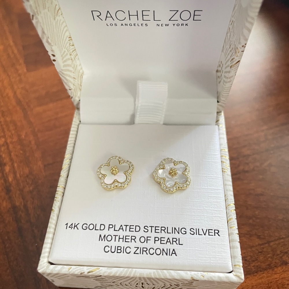 Rachel Zoe Gold and Silver Flower Earrings